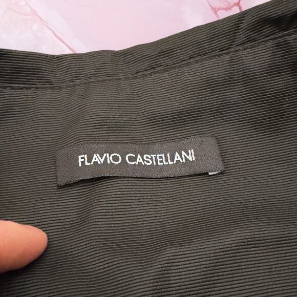Flavio Castellani Made in Italy Black Ruched Mini Skirt Size M (6) - Picture 5 of 9